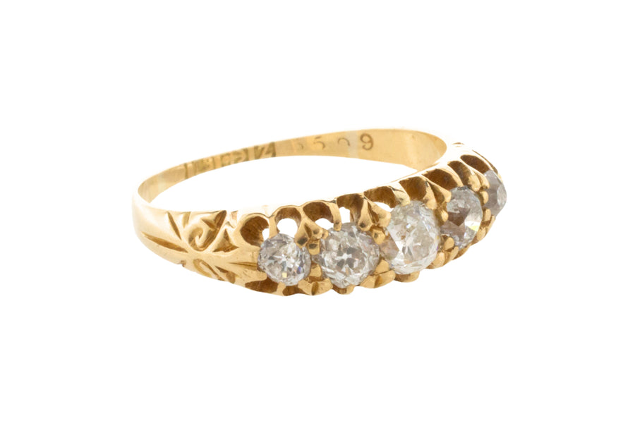 Victorian 18 carat gold old cut diamond ring from 1899-Antique rings-The Antique Ring Shop