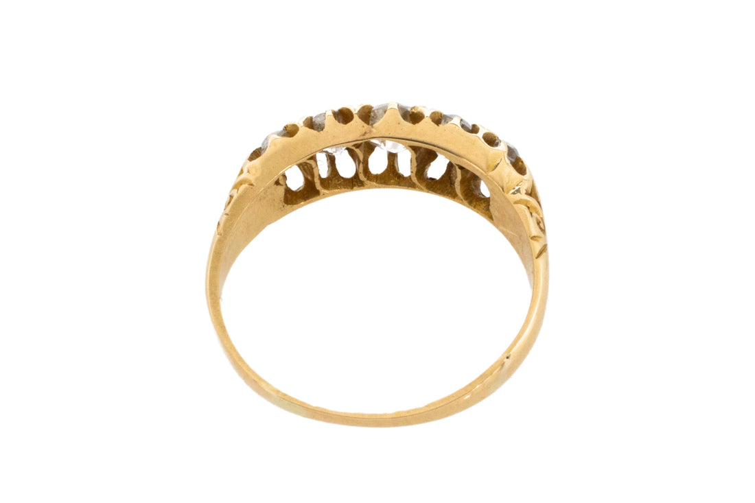 Victorian 18 carat gold old cut diamond ring from 1899-Antique rings-The Antique Ring Shop
