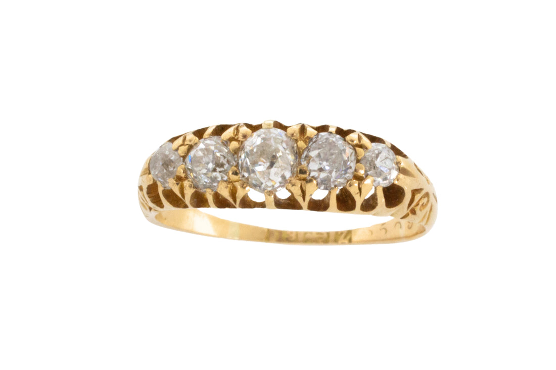 Victorian 18 carat gold old cut diamond ring from 1899-Antique rings-The Antique Ring Shop