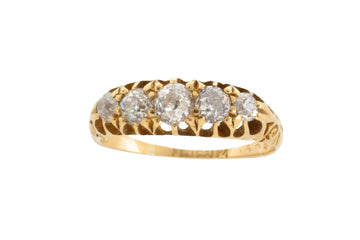 Victorian 18 carat gold old cut diamond ring from 1899-Antique rings-The Antique Ring Shop