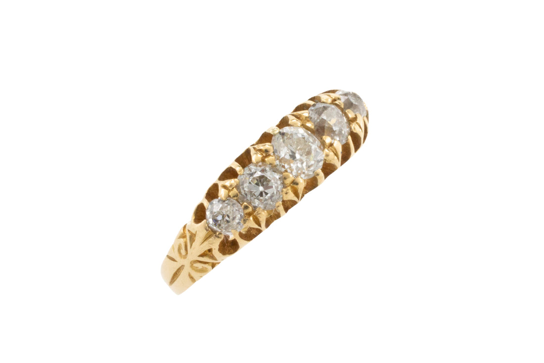 Victorian 18 carat gold old cut diamond ring from 1899-Antique rings-The Antique Ring Shop