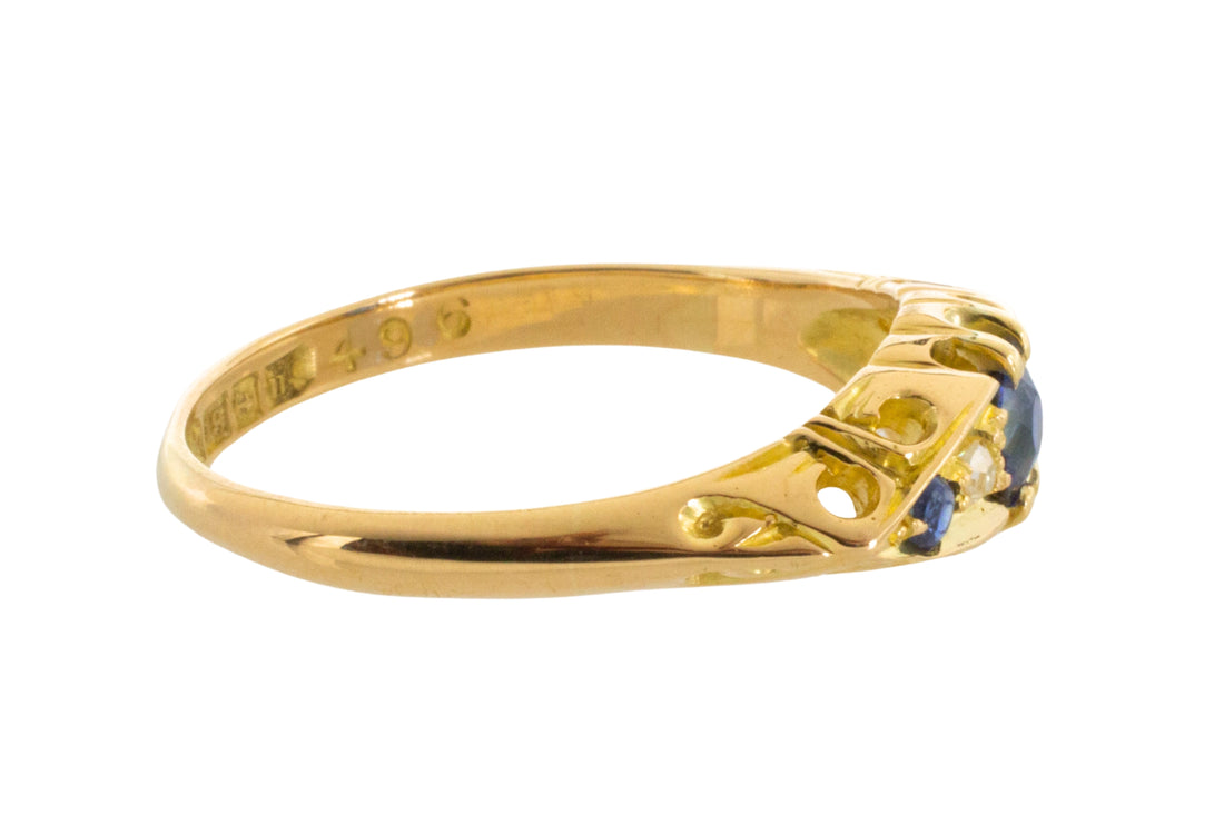 Edwardian sapphire and diamond ring from 1912-Antique rings-The Antique Ring Shop