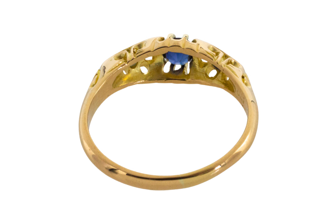 Edwardian sapphire and diamond ring from 1912-Antique rings-The Antique Ring Shop