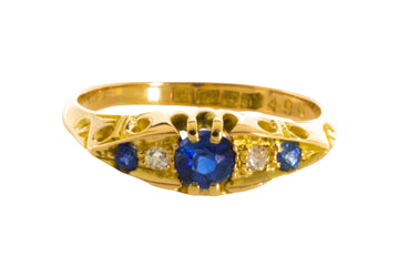 Edwardian sapphire and diamond ring from 1912-Antique rings-The Antique Ring Shop