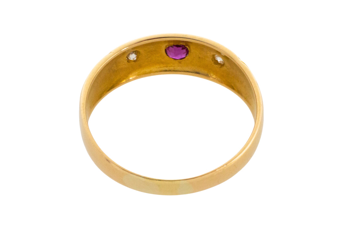 Edwardian ruby and diamond gypsy ring from 1904-Antique rings-The Antique Ring Shop