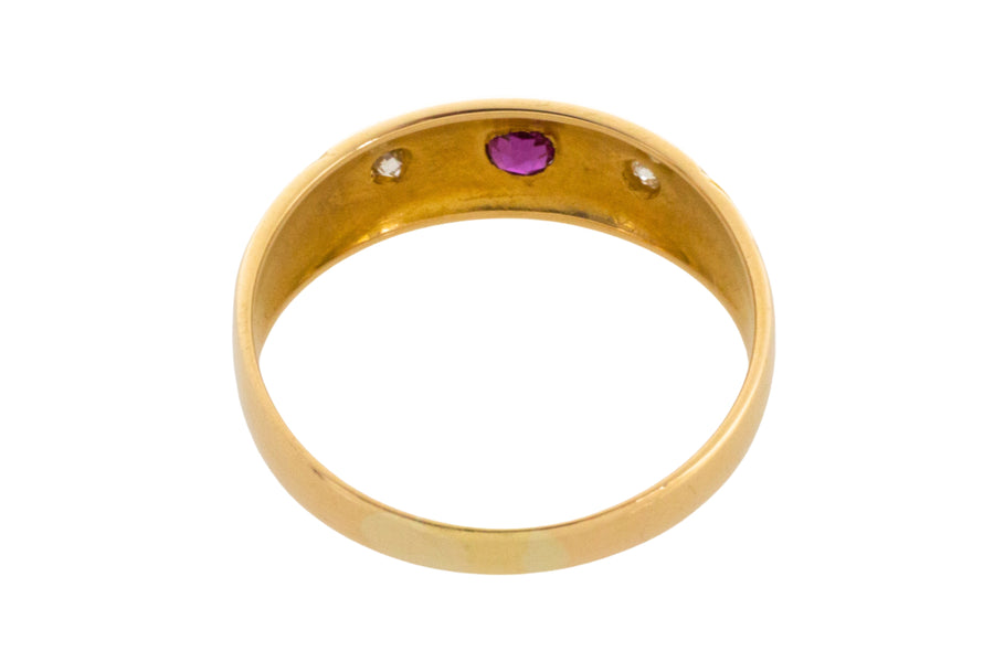 Edwardian ruby and diamond gypsy ring from 1904-Antique rings-The Antique Ring Shop