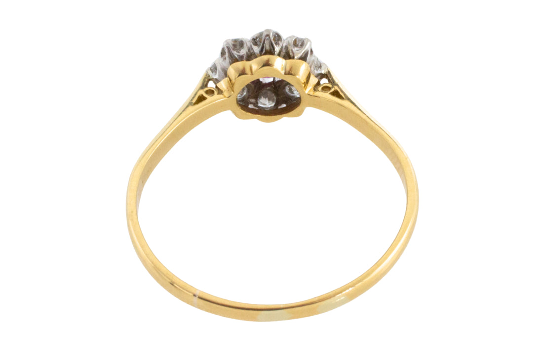 Vintage 18 carat gold ruby and diamond ring-Vintage Rings-The Antique Ring Shop