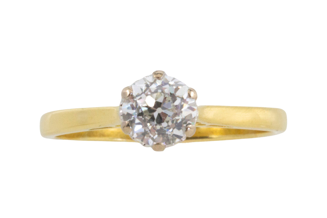 Vintage old cut diamond solitaire ring-engagement rings-The Antique Ring Shop