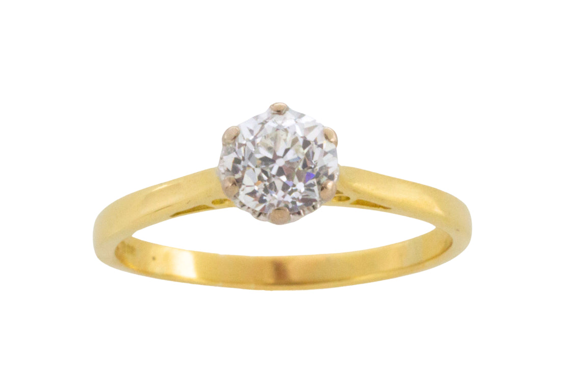 Vintage old cut diamond solitaire ring-engagement rings-The Antique Ring Shop
