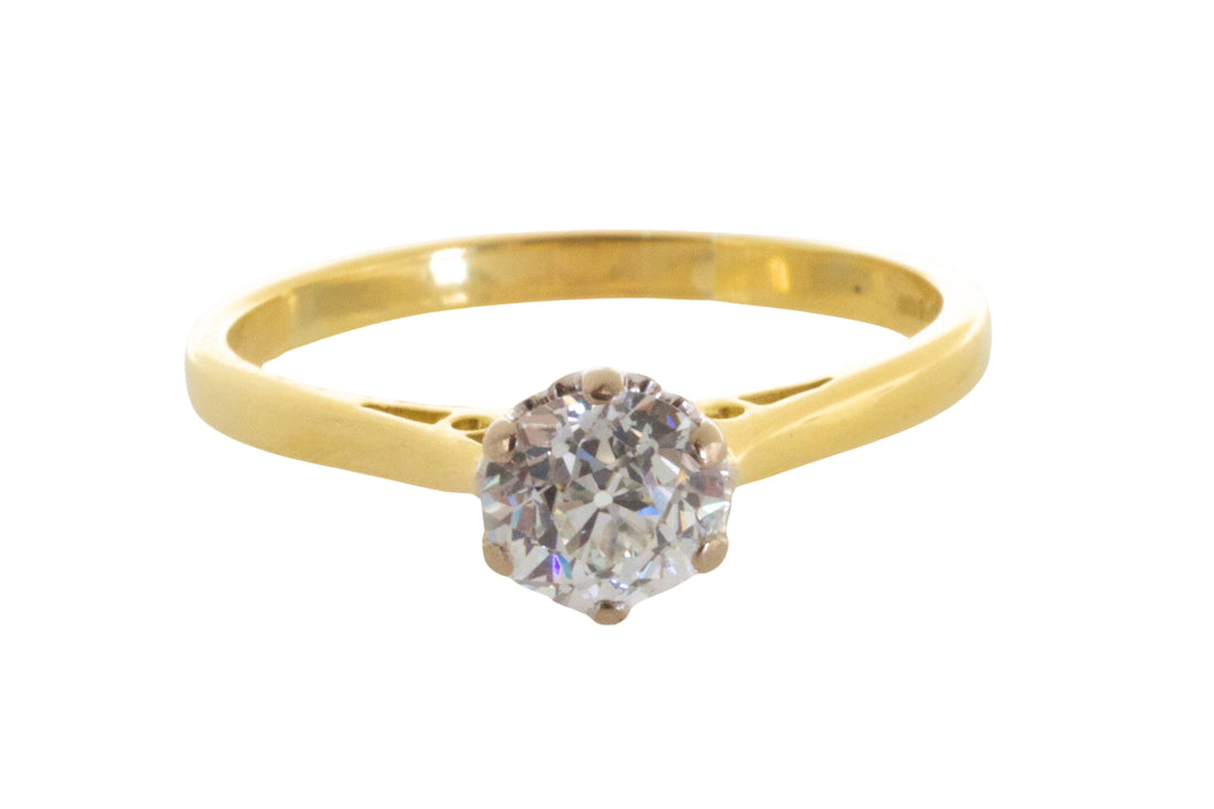 Vintage old cut diamond solitaire ring-engagement rings-The Antique Ring Shop