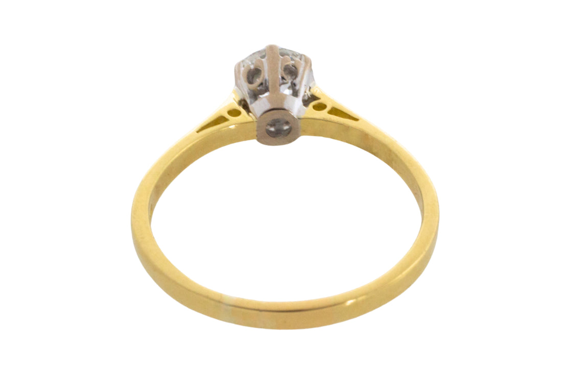 Vintage old cut diamond solitaire ring-engagement rings-The Antique Ring Shop