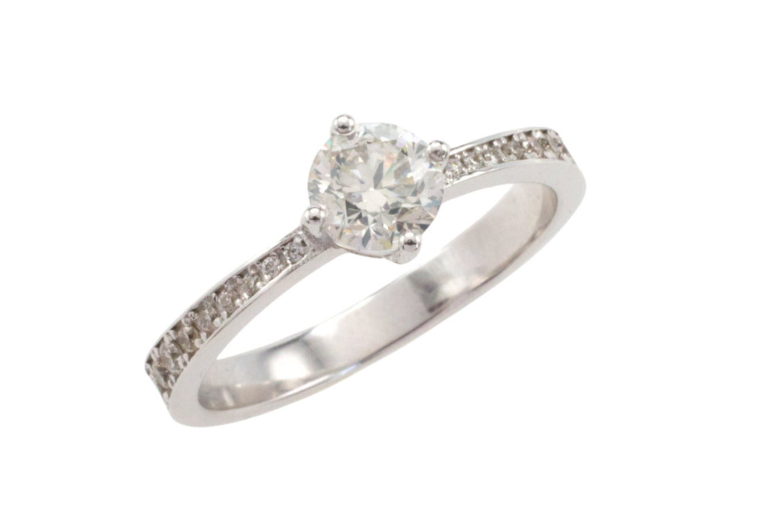 Diamond ring in 18 carat white gold-engagement rings-The Antique Ring Shop