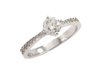 Diamond ring in 18 carat white gold-engagement rings-The Antique Ring Shop