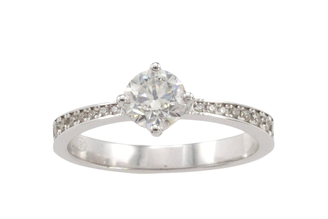 Diamond ring in 18 carat white gold-engagement rings-The Antique Ring Shop