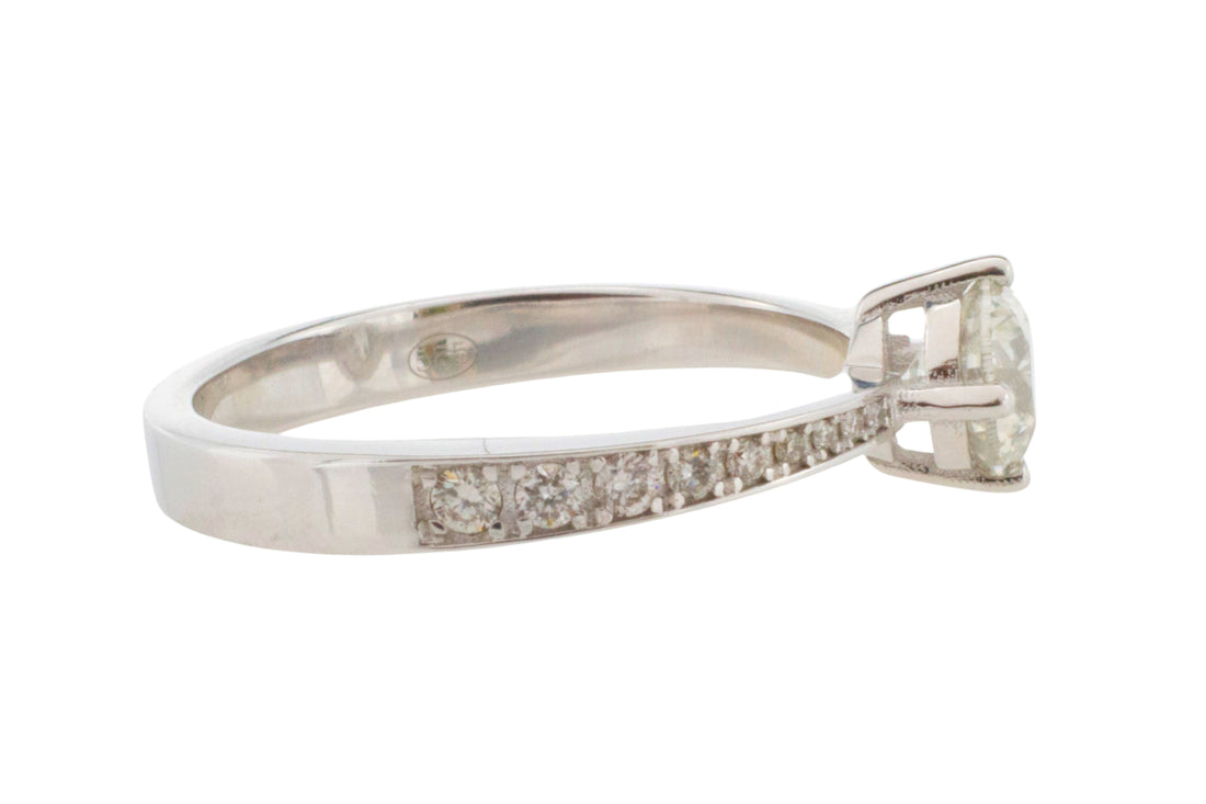 Diamond ring in 18 carat white gold-engagement rings-The Antique Ring Shop