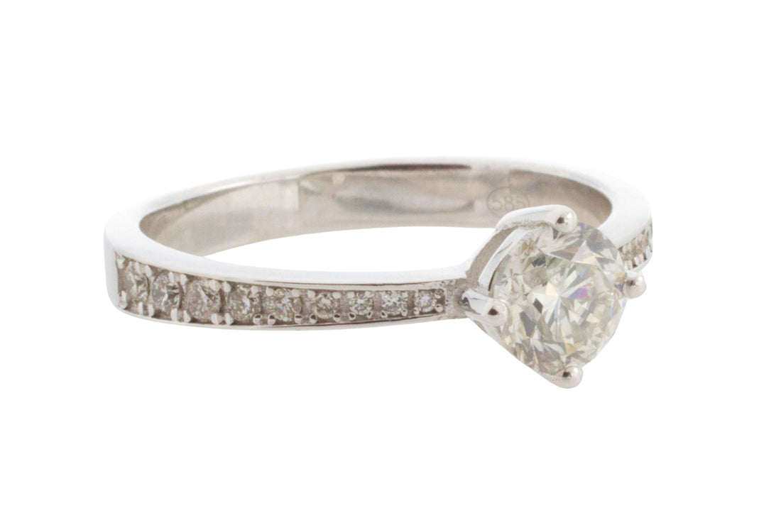 Diamond ring in 18 carat white gold-engagement rings-The Antique Ring Shop