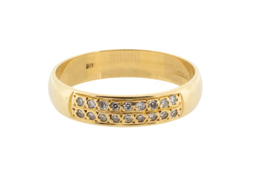 18 carat gold band with diamonds-wedding rings-The Antique Ring Shop