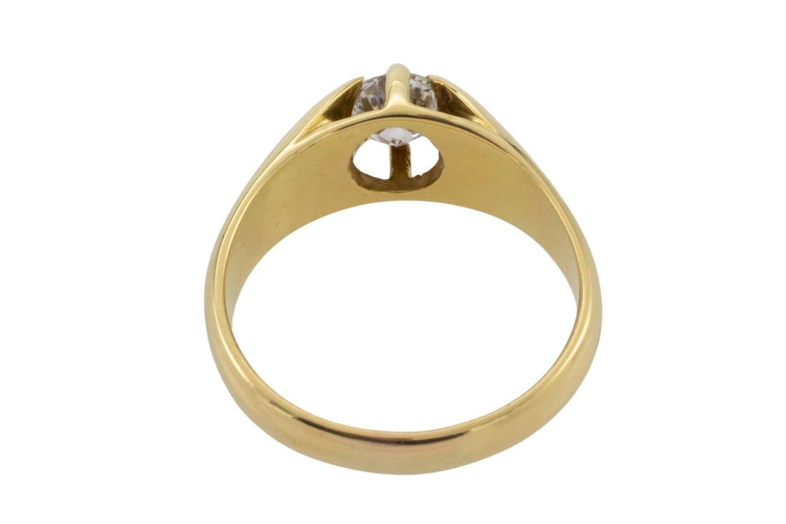 Vintage 14 carat gold brilliant cut diamond ring-gents rings-The Antique Ring Shop