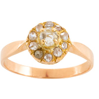 Rose diamond cluster ring in 14 carat gold-Antique rings-The Antique Ring Shop