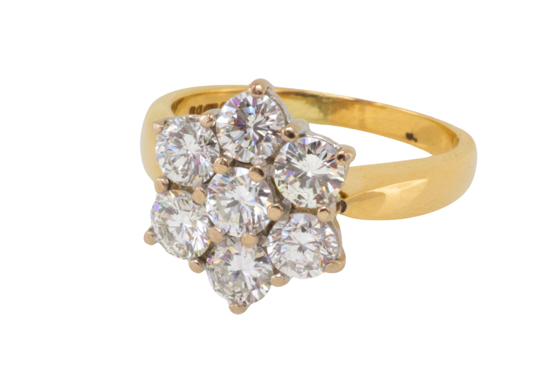 Vinateg diamond cluster ring in 18 carat gold-engagement rings-The Antique Ring Shop
