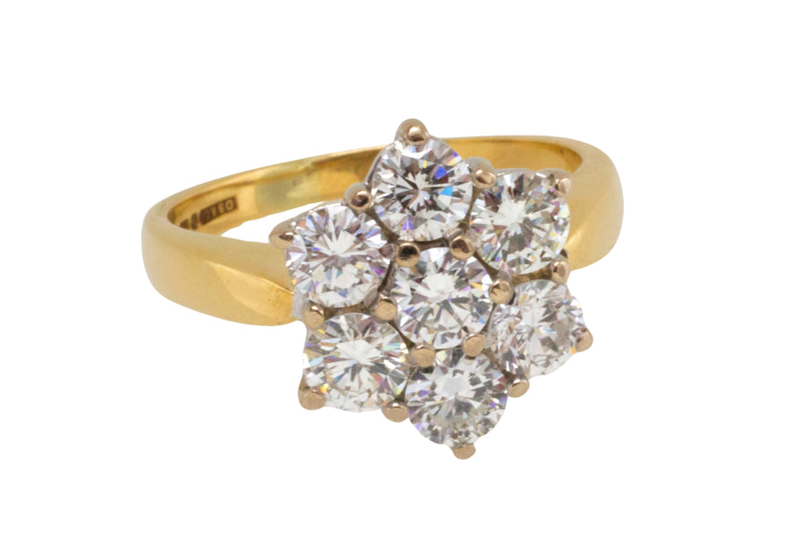 Vinateg diamond cluster ring in 18 carat gold-engagement rings-The Antique Ring Shop