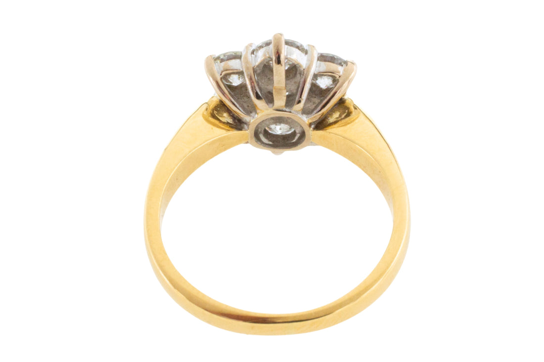 Vinateg diamond cluster ring in 18 carat gold-engagement rings-The Antique Ring Shop