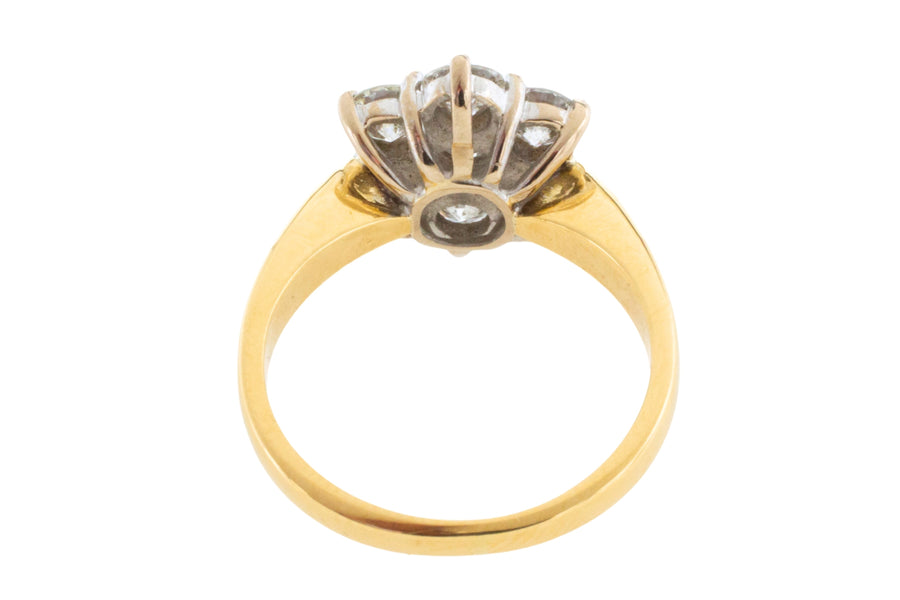 Vinateg diamond cluster ring in 18 carat gold-engagement rings-The Antique Ring Shop