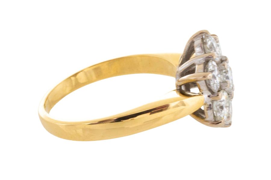 Vinateg diamond cluster ring in 18 carat gold-engagement rings-The Antique Ring Shop