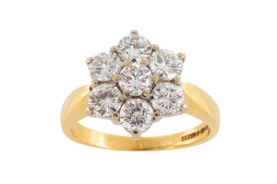 Vinateg diamond cluster ring in 18 carat gold-engagement rings-The Antique Ring Shop