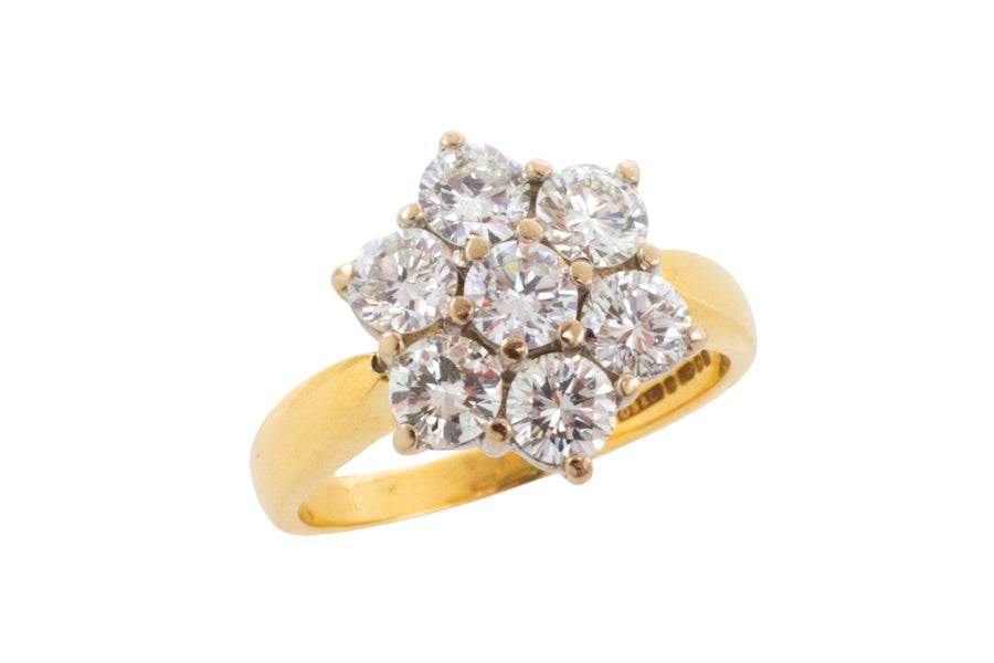 Vinateg diamond cluster ring in 18 carat gold-engagement rings-The Antique Ring Shop