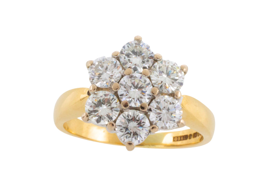 Vinateg diamond cluster ring in 18 carat gold-engagement rings-The Antique Ring Shop