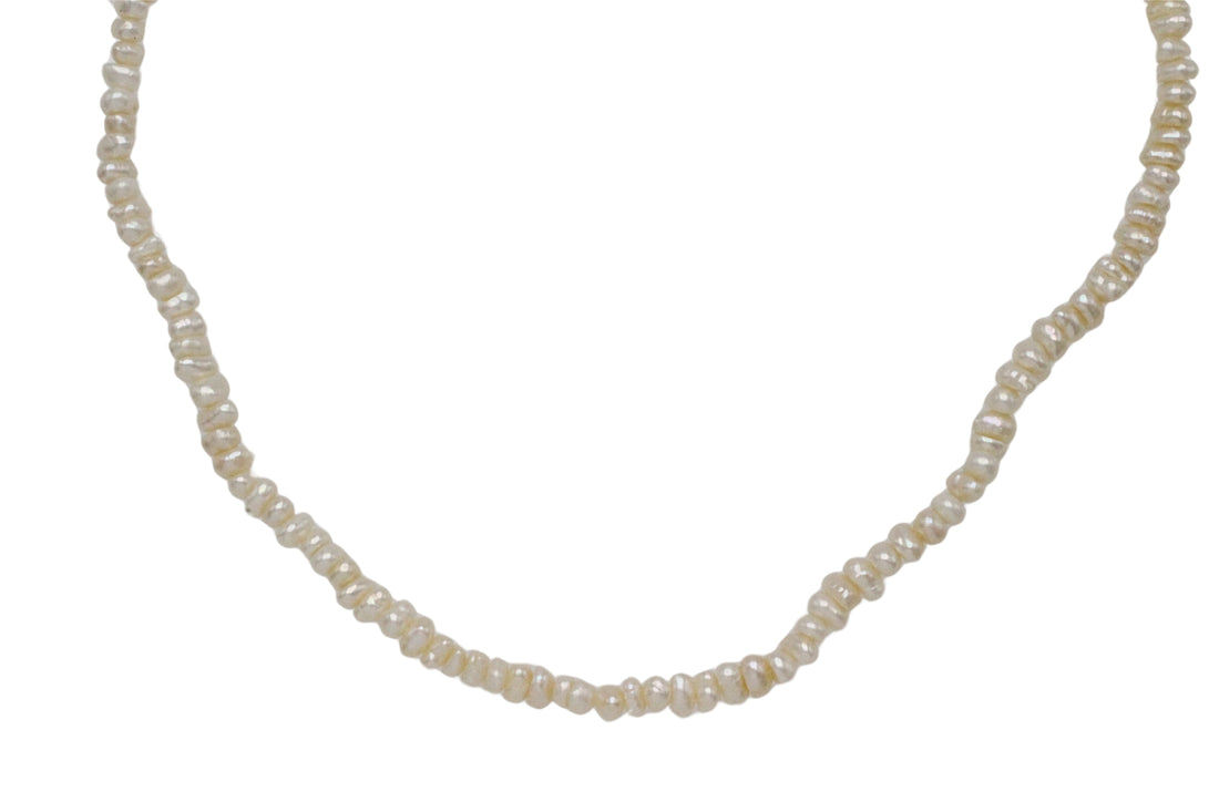 Baroque pearl necklace with 18 carat gold clasp-The Antique Ring Shop