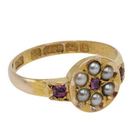 Victorian ruby and seed pearl ring from 1878-The Antique Ring Shop