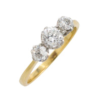 Three stone diamond ring in 18 carat gold-engagement rings-The Antique Ring Shop