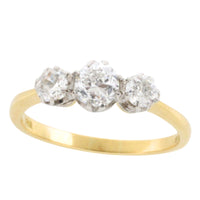 Three stone diamond ring in 18 carat gold-engagement rings-The Antique Ring Shop