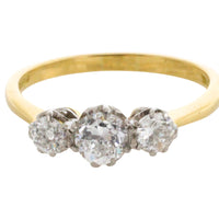Three stone diamond ring in 18 carat gold-engagement rings-The Antique Ring Shop