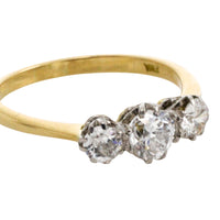 Three stone diamond ring in 18 carat gold-engagement rings-The Antique Ring Shop