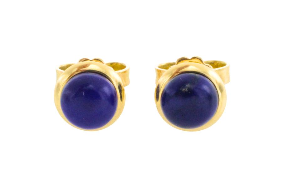 Lapiz studs in 18 carat gold-Earrings-The Antique Ring Shop