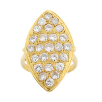 Marquise diamond ring in 14 carar gold-Vintage Rings-The Antique Ring Shop