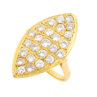 Marquise diamond ring in 14 carar gold-Vintage Rings-The Antique Ring Shop