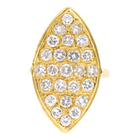 Marquise diamond ring in 14 carar gold-Vintage Rings-The Antique Ring Shop
