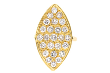 Marquise diamond ring in 14 carar gold-Vintage Rings-The Antique Ring Shop
