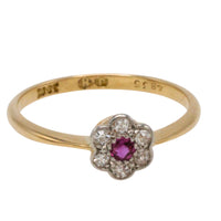 Edwardian old cut diamond and ruby ring in 18 carat gold-The Antique Ring Shop
