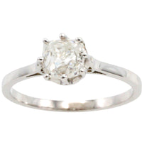 Old mine cut diamond solitaire ring-engagement rings-The Antique Ring Shop