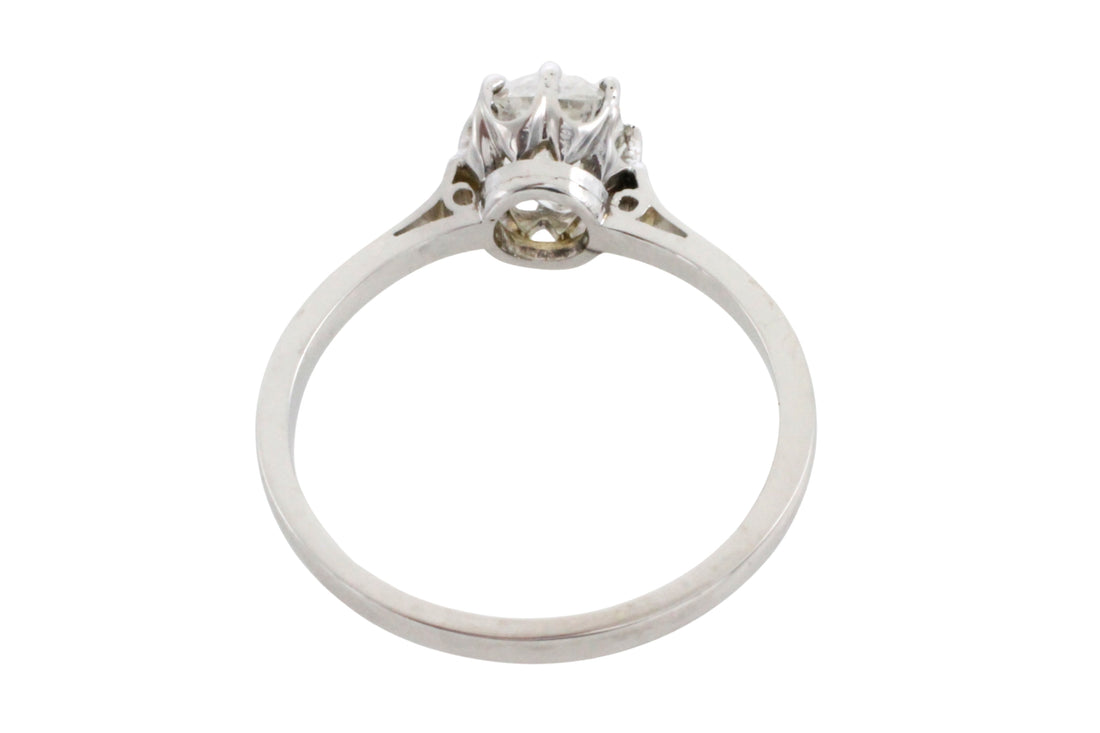 Old mine cut diamond solitaire ring-engagement rings-The Antique Ring Shop