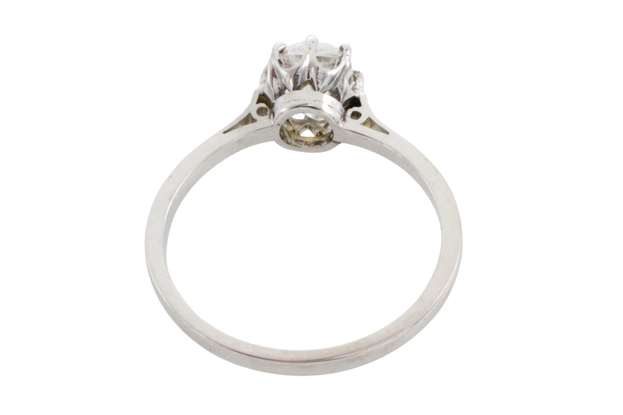 Old mine cut diamond solitaire ring-engagement rings-The Antique Ring Shop