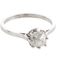 Old mine cut diamond solitaire ring-engagement rings-The Antique Ring Shop