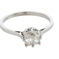 Old mine cut diamond solitaire ring-engagement rings-The Antique Ring Shop