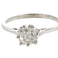 Old mine cut diamond solitaire ring-engagement rings-The Antique Ring Shop