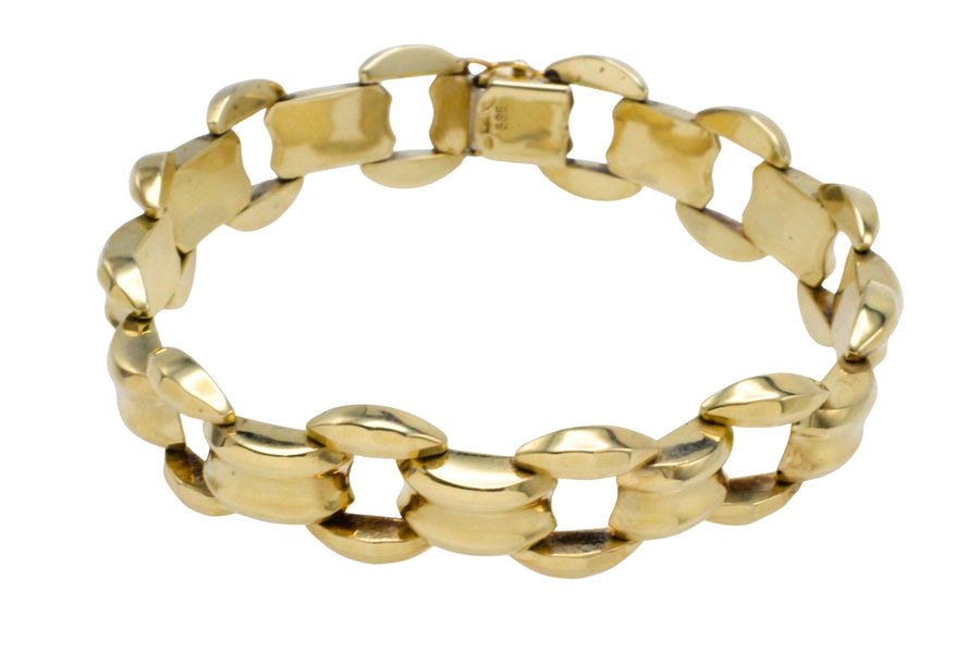 Vintage link bracelet in 14 carat gold-Bracelets-The Antique Ring Shop